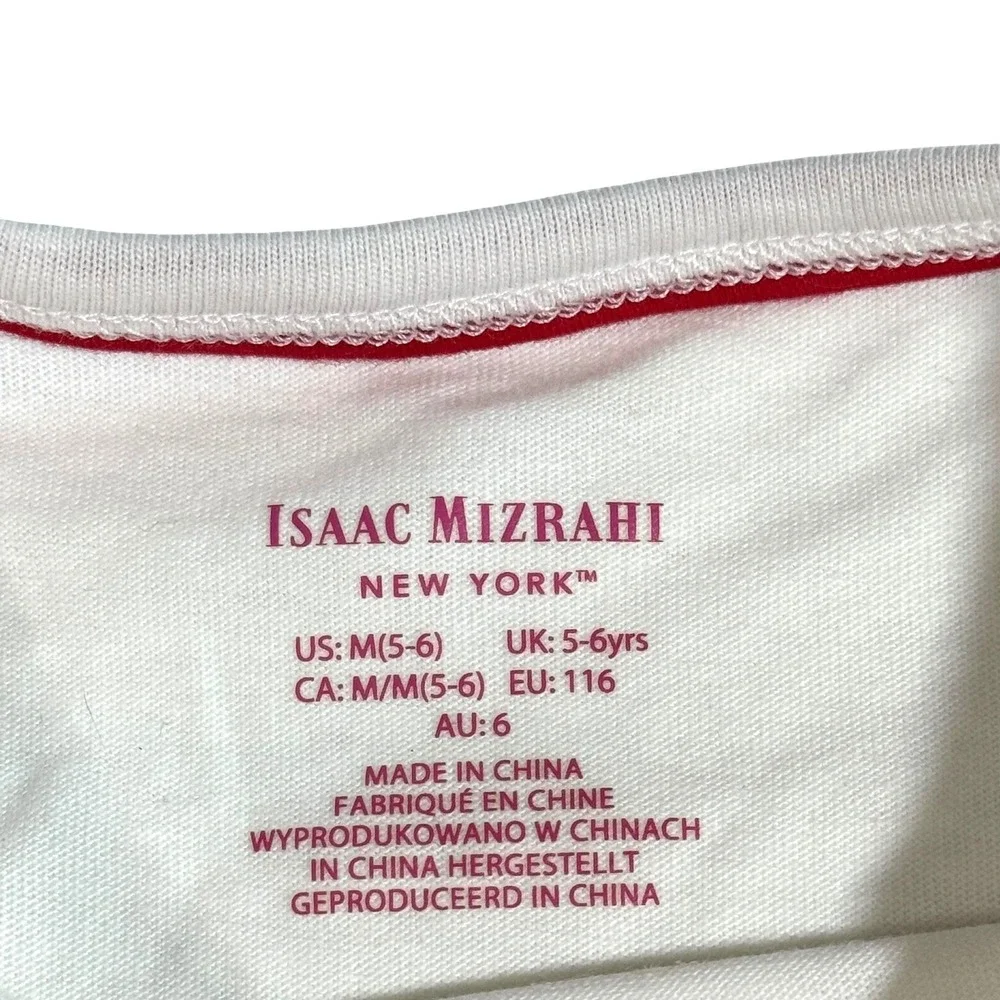 Isaac Mizrahi Girls Size 5/6 Stuck On You Red Tulle Skirt White Tshirt‎ Set